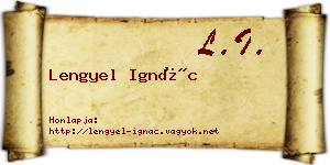 Lengyel Ignác névjegykártya